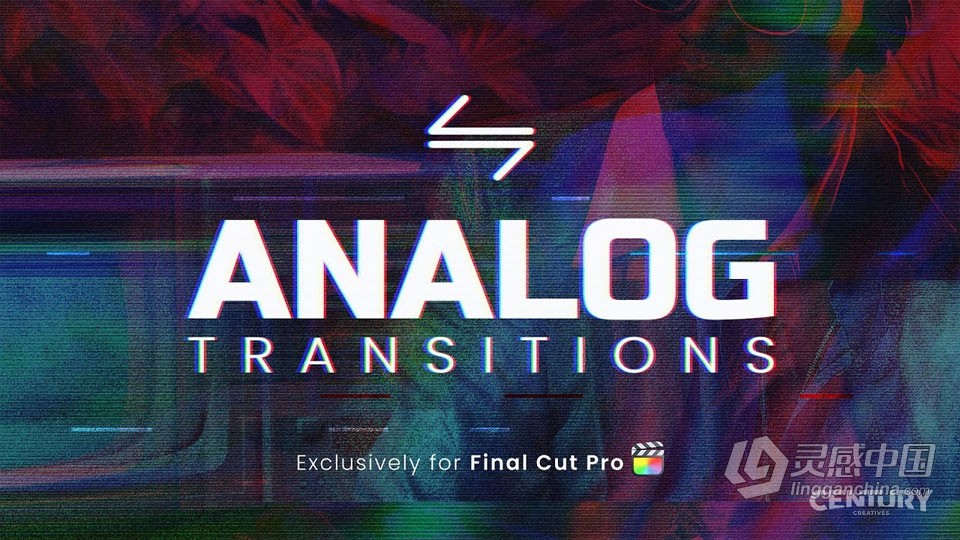 FCPX插件-36种复古胶片风格模拟故障损坏色彩失真转场预设 Analog Transitions  灵感中国网 www.lingganchina.com