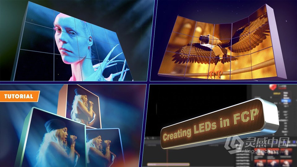 FCPX插件-户外3D LED电子显示屏广告宣传展示动画 First Look at LED Display Screens for Final Cut Pro  灵感中国网 www.lingganchina.com