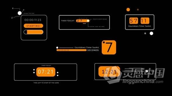 6个倒数时间计时器工具包AE模版 Countdown Timer Toolkit V29  灵感中国网 www.lingganchina.com