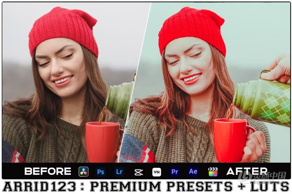 2款温暖明亮冬季摄影人像后期LR调色LUT预设 Winter Reds Luts Video &amp; Presets  灵感中国网 www.lingganchina.com