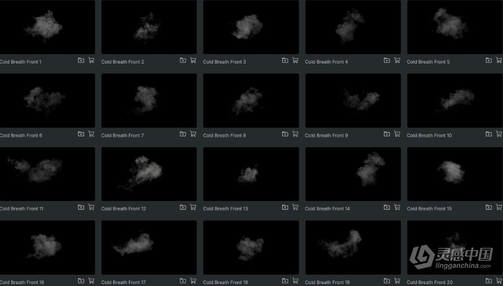 30个冰冷寒冬口鼻呼气哈气水雾水汽4K叠加动画4K视频素材 ActionVFX – Cold Breath  灵感中国网 www.lingganchina.com