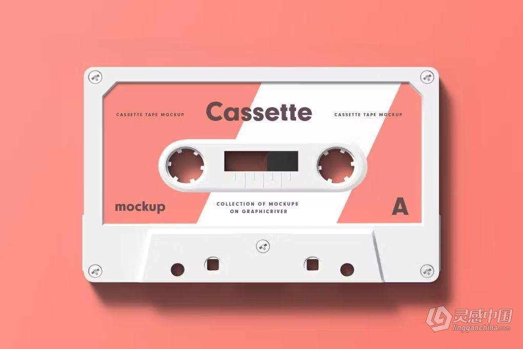 复古老物件盒式磁带卡带音乐专辑封面包装设计PS贴图样机 Cassette Mock-up  灵感中国网 www.lingganchina.com