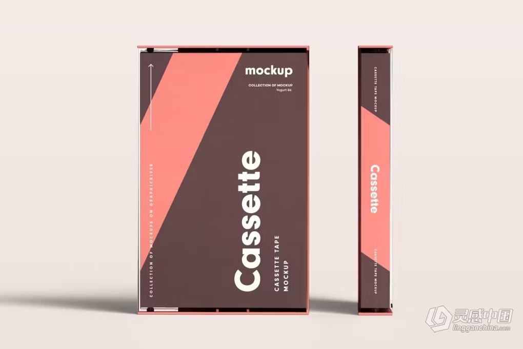 复古老物件盒式磁带卡带音乐专辑封面包装设计PS贴图样机 Cassette Mock-up  灵感中国网 www.lingganchina.com