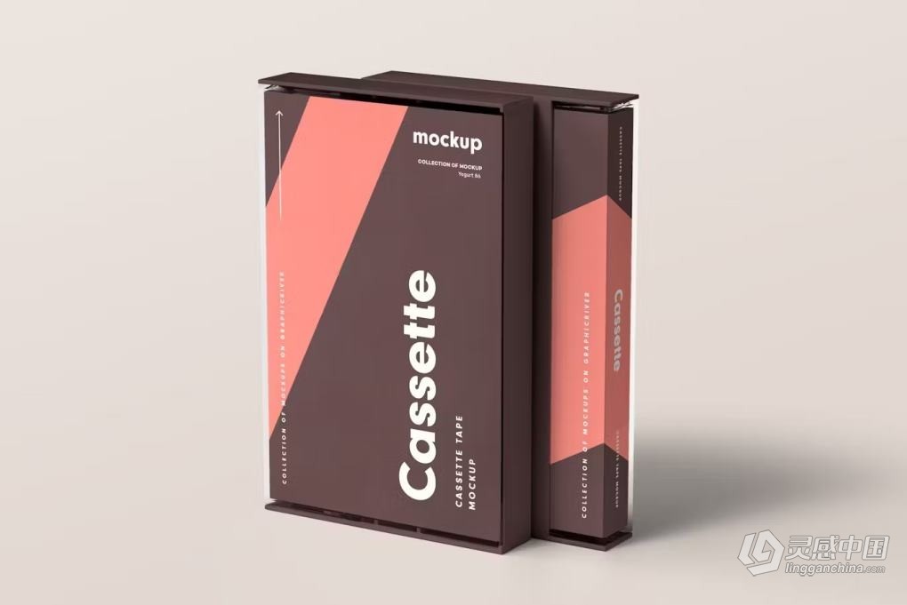 复古老物件盒式磁带卡带音乐专辑封面包装设计PS贴图样机 Cassette Mock-up  灵感中国网 www.lingganchina.com