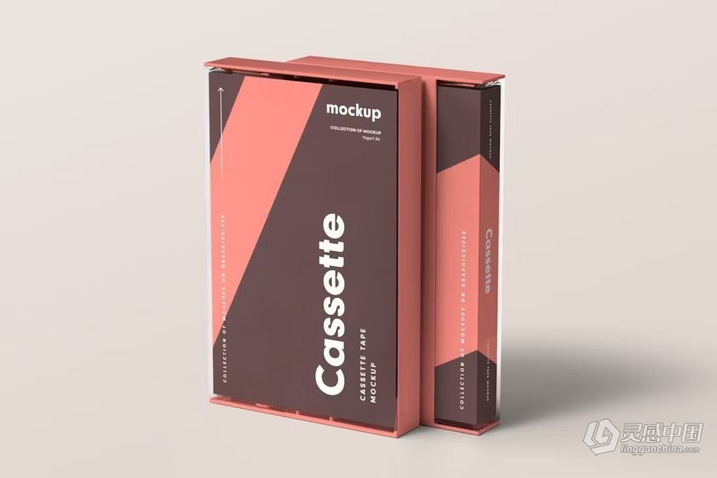 复古老物件盒式磁带卡带音乐专辑封面包装设计PS贴图样机 Cassette Mock-up  灵感中国网 www.lingganchina.com