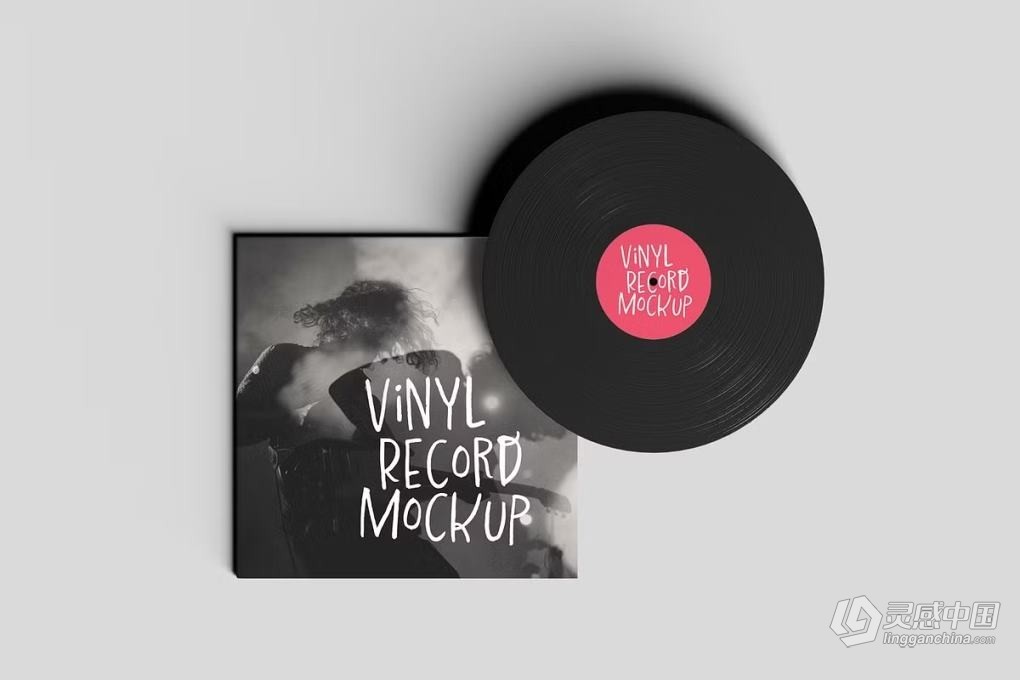 6款黑胶唱片音乐专辑封面包装设计展示PS贴图模型样机 Vinyl Record Cover Mockups  灵感中国网 www.lingganchina.com