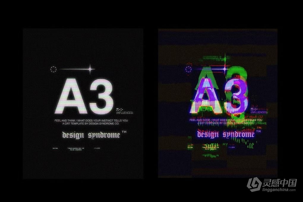 老式复古CRT屏幕显示杂色噪点故障条纹色彩溢出模糊花屏特效PSD模板 CRT Photoshop Template  灵感中国网 www.lingganchina.com