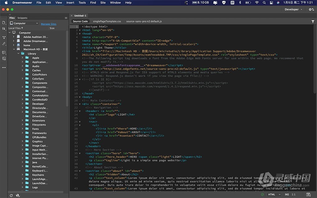 Adobe Dreamweaver 2021 v21.4（2024年4月版）DW 2021 Mac版本下载 支持intel/M1/M2/M3  灵感中国网 www.lingganchina.com