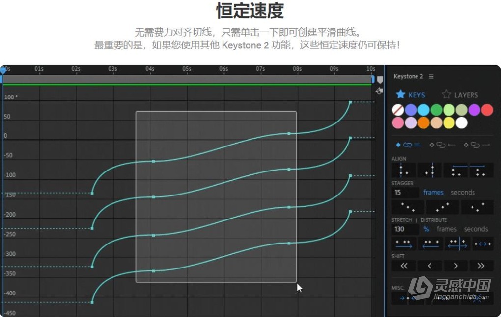 关键帧复制粘贴对齐镜像拉伸调节控制工具AE脚本 Keystone v2.0.2 支持Win/Mac  灵感中国网 www.lingganchina.com
