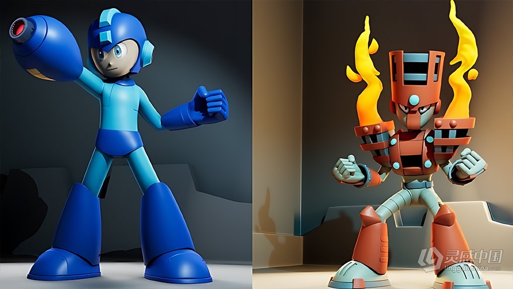 Maya洛克人游戏角色完整制作流程视频教程 Creating Japanese Game Characters Megaman and Torch Man  灵感中国网 www.lingganchina.com