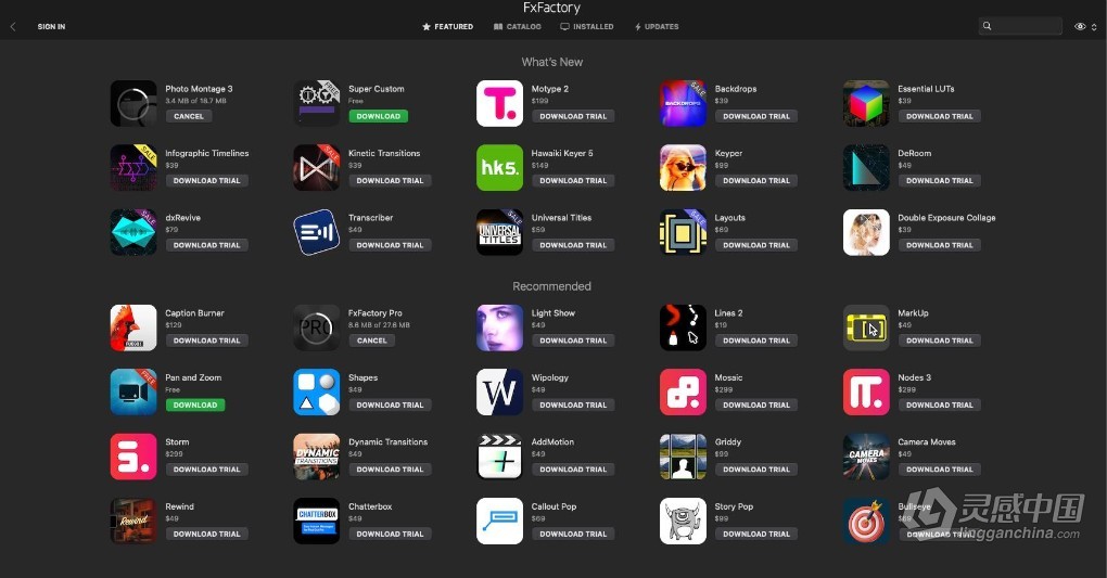 FxFactory 8.0.16全功能激活版 Mac电脑FCPX/AE/PR超强视觉特效插件包  灵感中国网 www.lingganchina.com
