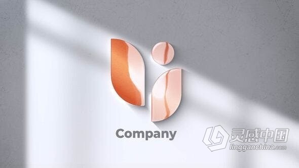 阳光照射的墙面展示非常干净明亮的实用公司LOGO动画-PR模板 Logo Reveal  灵感中国网 www.lingganchina.com