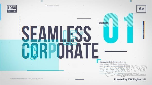 企业宣传视频公司介绍新品牌风格幻灯片动画视频-AE模板 Seamless Corporate Slideshow  灵感中国网 www.lingganchina.com