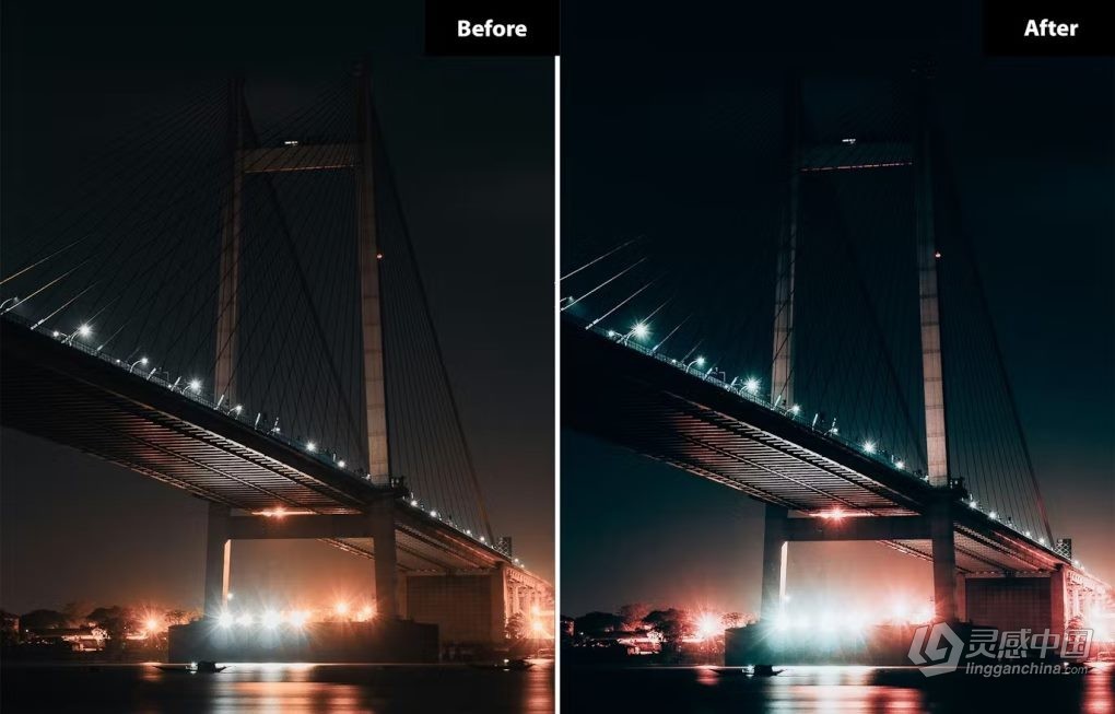 城市霓虹夜景风光Lightroom预设 6 Night City Lightroom and Photoshop Presets  灵感中国网 www.lingganchina.com
