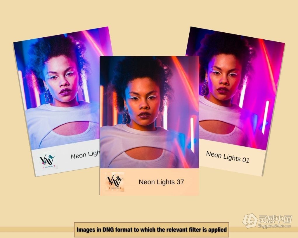 100种霓虹灯调色LR预设 100+ Neon Light Lightroom Presets Bundle  灵感中国网 www.lingganchina.com