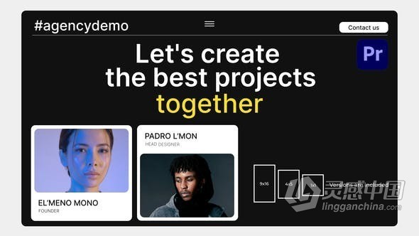 营销机构促销社交媒体平台演示制作宣传视频-PR模板 Marketing Agency Promo for Premiere Pro  灵感中国网 www.lingganchina.com