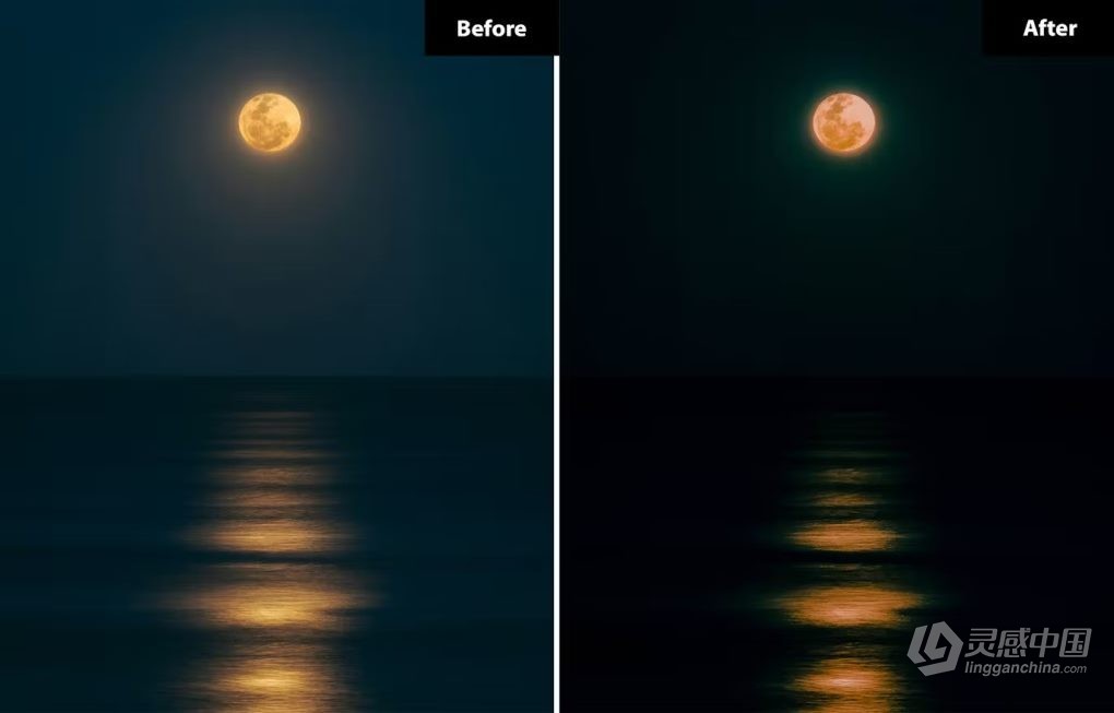 6种星空银河夜景调色LR预设 Night Sky Lightroom Presets  灵感中国网 www.lingganchina.com