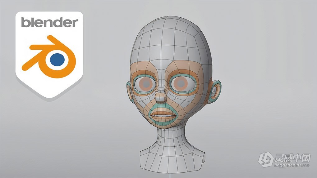 Blender头部低多边形建模技术视频教程 Modelling The Head : In Blender Vol 1  灵感中国网 www.lingganchina.com