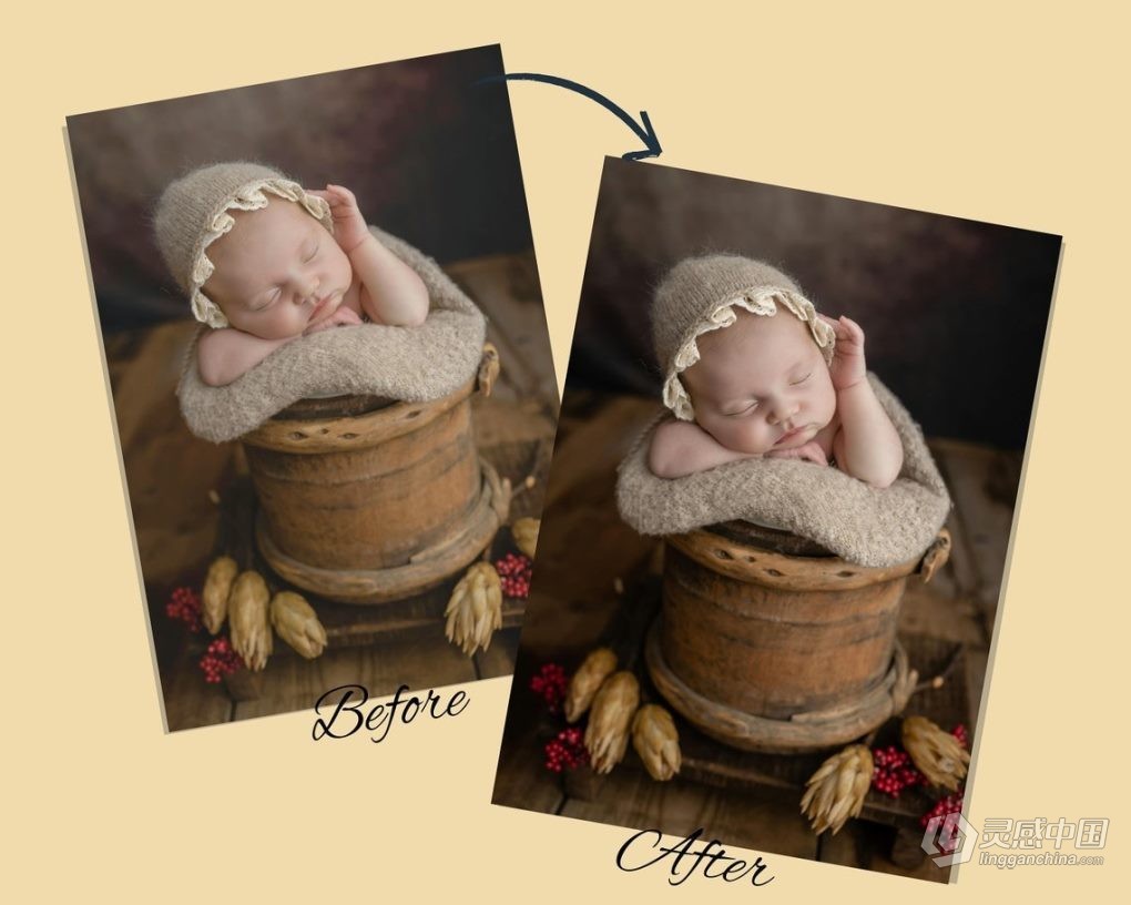 500组新生儿调色Lightroom预设 500+ Newborn Baby Mom Lightroom Presets  灵感中国网 www.lingganchina.com