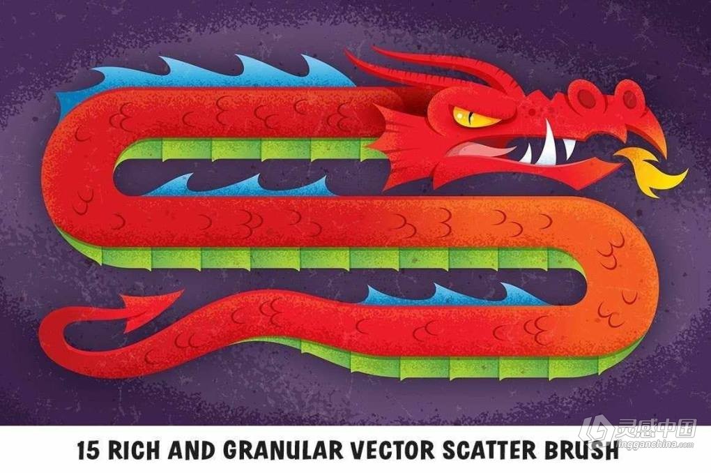 AI笔刷-45支复古粗犷手绘插画阴影散点线条纹理着色器画笔Ai矢量笔刷 Retro Supply – The Awesomely Organic Vector Brush Essential Bundle  灵感中国网 www.lingganchina.com