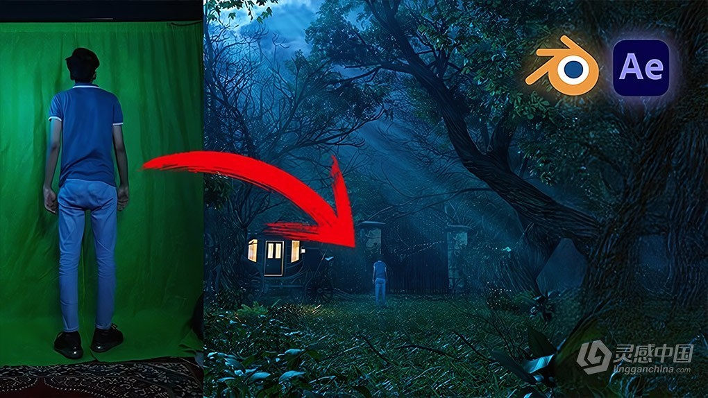 Blender绿幕抠像逼真3D环境场景制作视频教程 Mastering Realistic 3D Environment in Blender &amp; Green Screen  灵感中国网 www.lingganchina.com