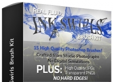 真正水墨液体旋涡缠绕笔刷 Real Fluid Ink Swirls Brush Kit! 附视频教程