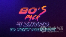 80's年代霓虹灯故障LOGO动画与10组文字标题字幕动画 AE模板 AE工程文件 80's Logo Intro & Text Presets Pac