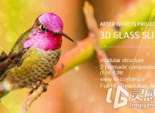 优雅玻璃质感相册动画AE模板 Videohive Glass Slides 3D