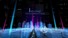 三维全息图线框3D纹理霓虹灯城市高科技公司宣传LOGO动画视频 AE模板 AE工程文件 Hologram City Titles