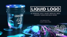 40种不同版本流体液体水特效演绎LOGO动画视频 AE模板 AE工程文件 Liquid Logo Reveal (40 in 1 Pack)