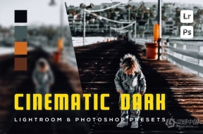 6种黑暗电影色后期调色LR预设 6 Cinematic Dark Lightroom and Photoshop Presets