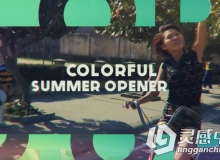 多彩时尚大字标题图片AE模板 Colorful Summer Opener