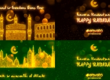 阿拉伯风格粒子闪耀效果AE模板 Videohive Ramadan Opener 19937323