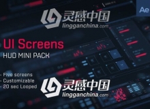 科技感HUD屏幕界面UI元素动画AE模板 Videohive HUD UI Screens