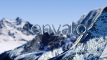 冰雪山山脉场景动画展示透明玻璃LOGO效果视频片头 AE模板 AE工程文件 Logo in Mountain