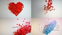 3D爱心浪漫情人节婚礼视频片头动画 AE模板 AE工程文件 Love Logo Reveal