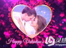 情人节玫瑰爱心包装动画AE模板 Videohive Valentine Slideshow