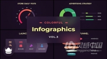 第三套矢量信息图表控制数字统计数据日期相关参数 AE模板 AE工程文件 Colorful Infographics Vol.3