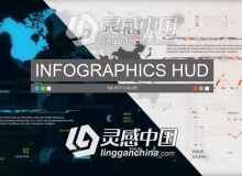 高科技简洁HUD信息数据界面动画AE模板 Infographics HUD set 3