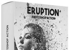 三维碎片爆炸飞溅动作 Eruption Photoshop Action