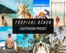 热带海滩旅拍风光人像LR预设/手机app滤镜 Tropical beach lightroom preset