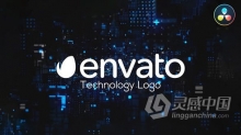 高科技数字技术互联网公司LOGO视频片头 DaVinci Resolve达芬奇模板 工程 文件