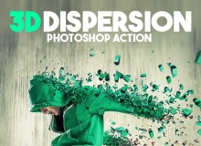 超酷3D粒子分散PS动作 3D Dispersion PS Action（附视频教程）