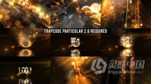 制作华丽条纹粒子光线特效LOGO大气视频片头 AE模板 AE工程文件 Glowing Particals Logo Reveal 36 : Golden Par