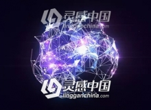 抽象点线粒子网格风格LOGO标志片头AE模板 Videohive Plexus Globe Logo Reveal