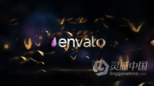 金色蝴蝶演绎光泽LOGO标志片头视频 AE模板 AE工程文件 Reflecting Butterflies Logo Reveal