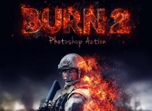 超酷火焰PS动作 Burn 2 Photoshop Action 附视频教程