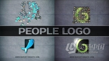 创造群人汇聚成LOGO图案视频片头动画 AE模板 AE工程文件 People Logo