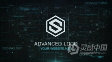 数据连接网络地图简介先进技术标志视频片头 AE模板 AE工程文件 Advanced Tech Logo