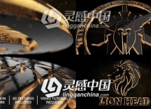 三维黑金标志Logo片头动画AE模板
